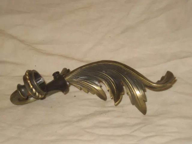 single curtain tie back ornate metal leaf curved floral leaves decor