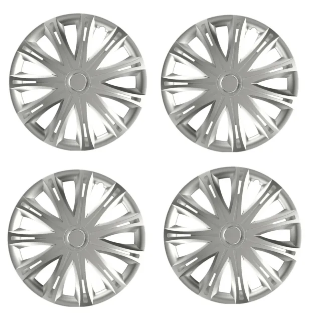 Wheel Trims 13" Hub Caps Spark Plastic Covers Set of 4 Silver inset specific