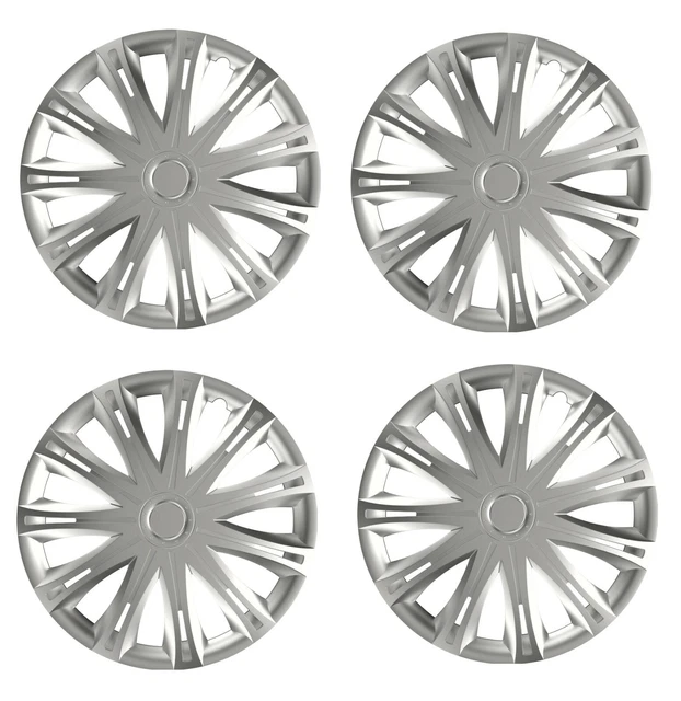 Wheel Trims 13" Hub Caps Spark Plastic Covers Set of 4 Silver inset specific