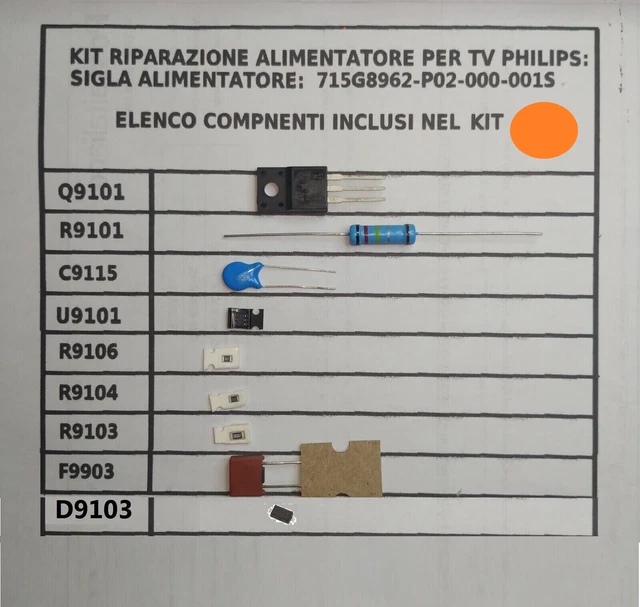 Kit de réparation d'alimentation 24PHT4031/12 // 715G7735 P01 000 002S Kit de réparation d'alimentation 24PHT4031/12 // 715G7735 P01 000 002S