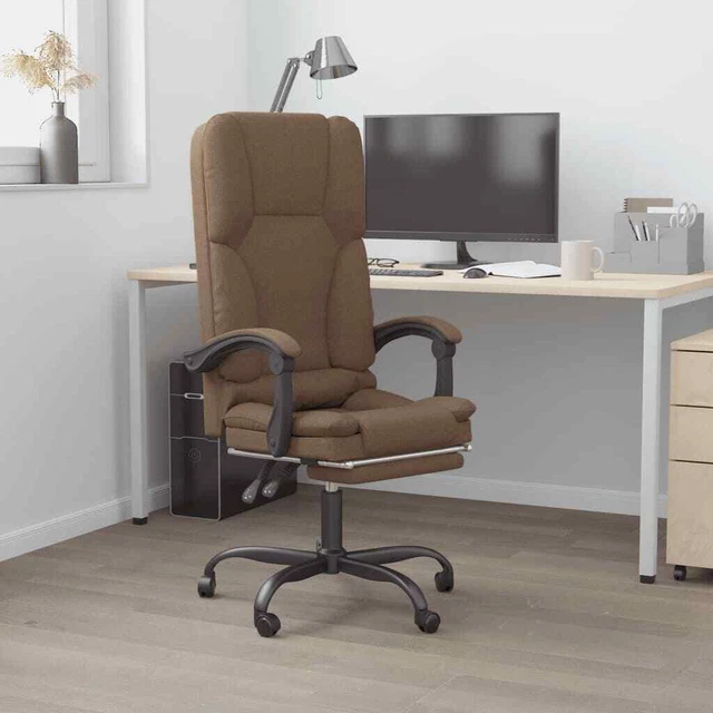 Fauteuil de massage inclinable de bureau Marron Tissu