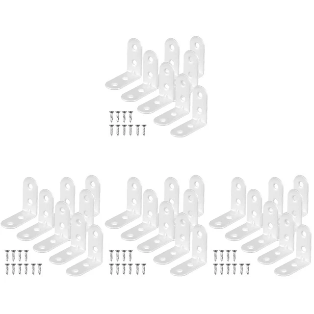 4 Staffe Angolari In Acciaio Inox 80x20x20mm - Rinforzi Per Mobili E Legno - Foto 12