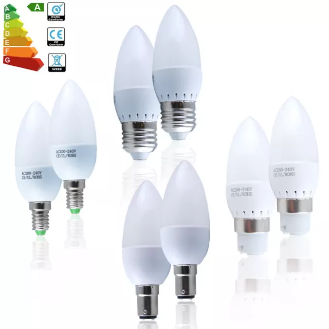 SES kleine Edison Schraubkappe E14 5W LED Kerzenlampen Lampen Tag warmweißes Licht