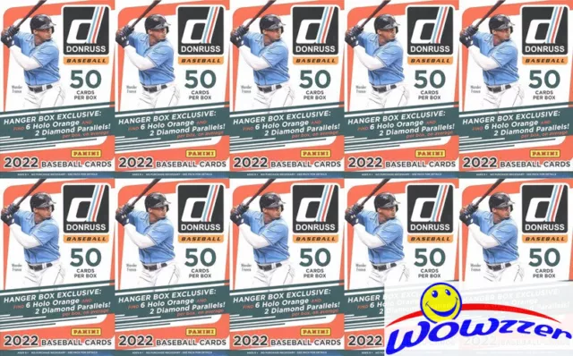 (10) 2022 Panini Donruss Baseball HUGE EXCLUSIVE Sealed HANGER Box-500 Cards!