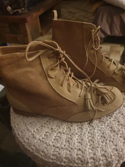 COMPTOIR DES COTONNIERS Bottines Boots a Lacets Daim Marron Clair T 36 BE EUR 54 00 PicClick FR