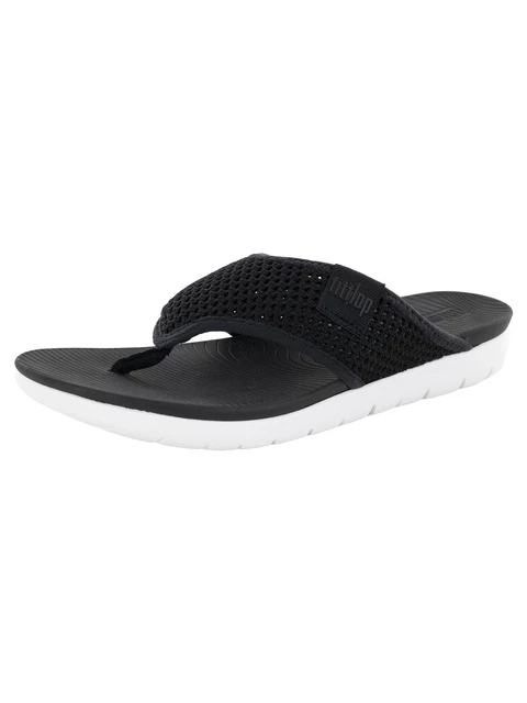 Fitflop Womens Airmesh Toe Post Sandals, Black, US 5