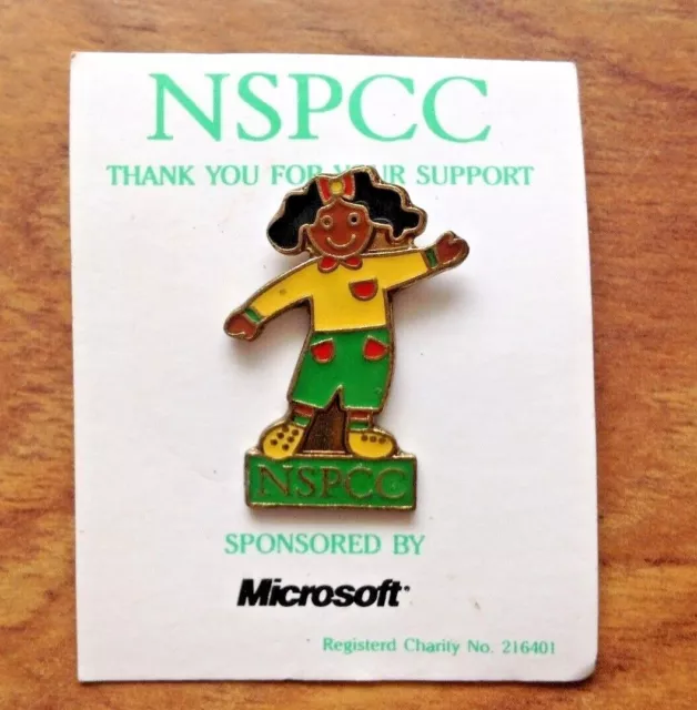 NSPCC - Charity - PIN BADGE ON CARD. Free UK Postage