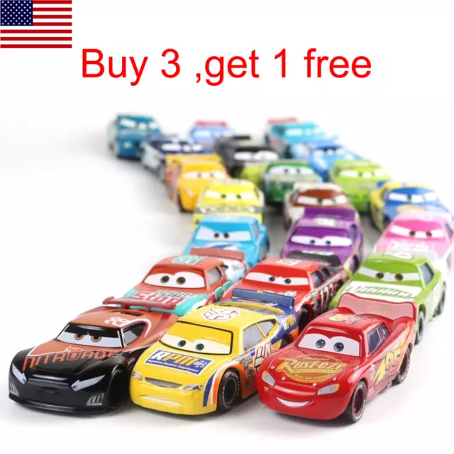 Disney Pixar Cars McQueen Piston Cup Racers 1:55 Diecast Model Car Toys New Gift
