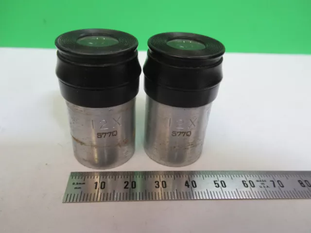 Pair 12X Spencer Eyepiece Ocular Lens Microscope Part As Pictured &Z9-A-73