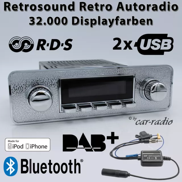 Retrosound Motor-6 DAB+ Komplettset Silver Oldtimer Retro Autoradio Bluetooth