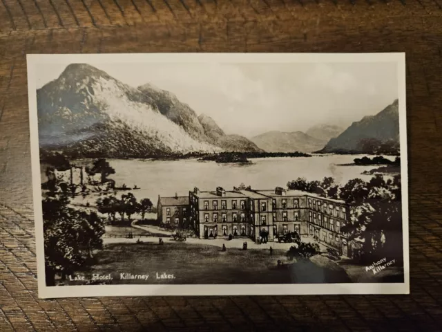 Postcard RPPC Real Photo Killarney Lakes Hotel Ireland Artist Concept