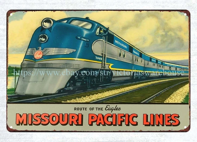 bathroom wall art decor MISSOURI PACIFIC LINES metal tin sign