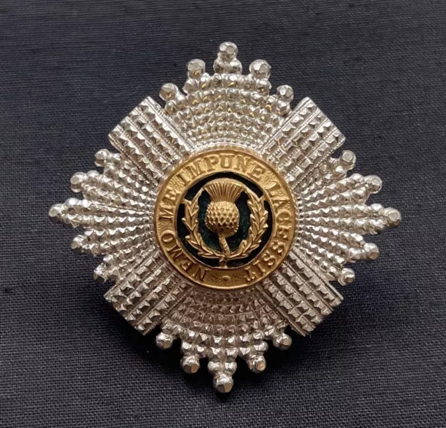 Scots Guards Officers Silver Gilt Stamped S Original Cap Badge