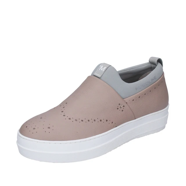 Chaussures Femme RUCO LINE 40 Ue à Enfiler Beige Cuir Gris Tissu BH364-40