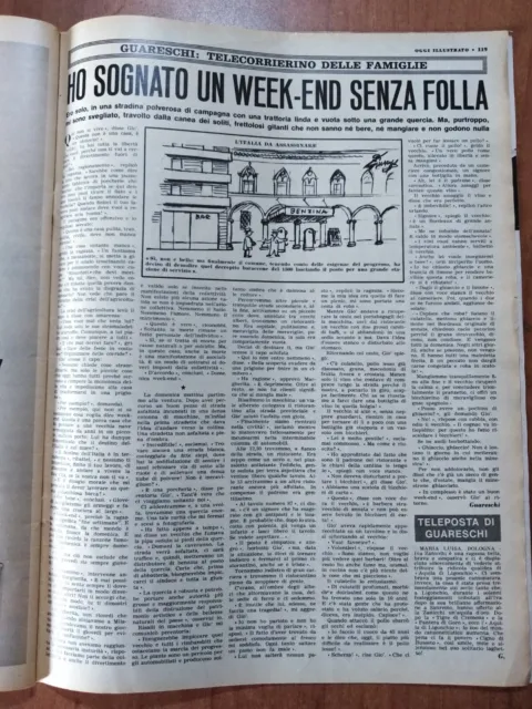 clipping / ritaglio 1967 GIOVANNI GUARESCHI: HO SOGNATO UN WEEK-END SENZA FOLLA