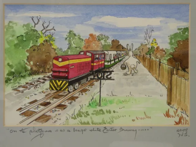 Original Story Board Painting Poster I.watson Book Jv Simpson Teddies & Trains
