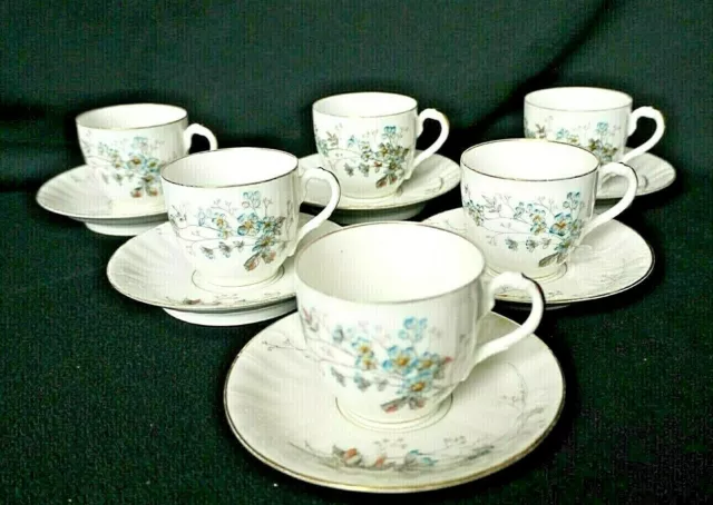 6 tasses à café anciennes porcelaine Paris ou Limoges  vers 1900