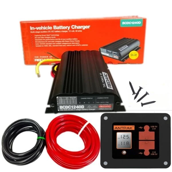 REDARC BCDC1240D DUAL Battery Isolator System Dcdc Mppt Install Kit