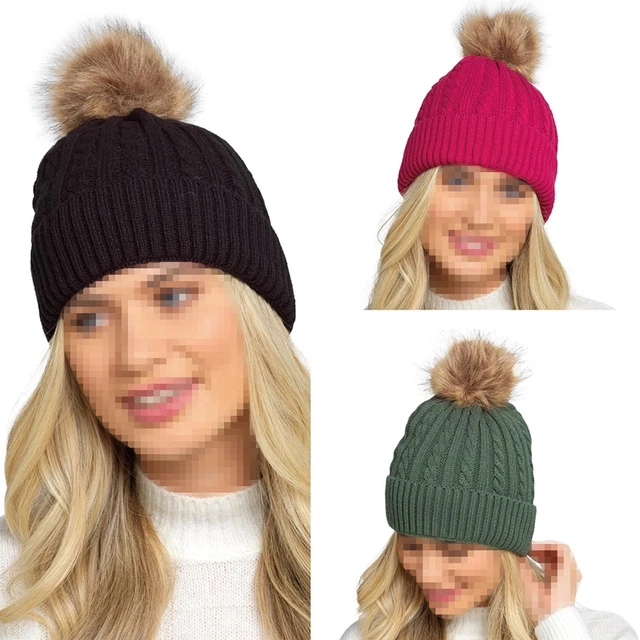 Bonnet Doublé Fourrure Bicolore Gris - Taille 56-60 Cm, Unisexe - Neuf Avec étiquettes Pour L'hiver