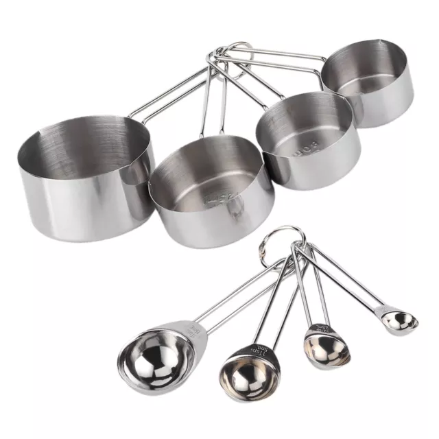 Cuillères Et Tasses à Mesurer Ensemble De 8 Pièces Portable En Argent