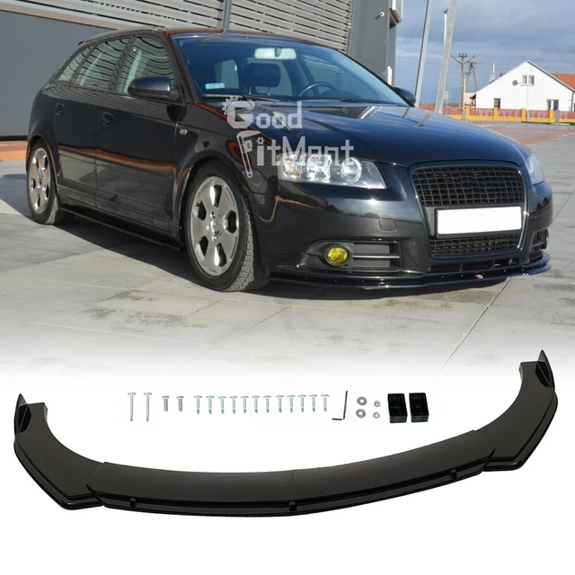 Für Audi A3 8P Sportback Facelift Glänz Spoilerschwert Frontlippe Spoilerlippe