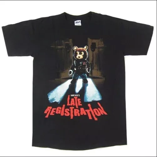 2000s Kanye West Late Registration T-Shirt Size XL Black Y2K Reprint