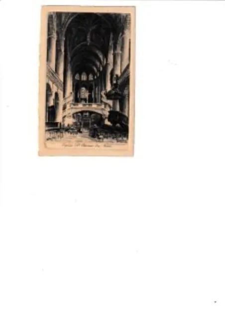 carte format postal, Eglise St Etienne du Mont PARIS, eau forte de CH. PINET