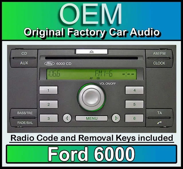 FORD TRANSIT CD player radio stereo {Ford 6000} with code and removal keys £62.71 PicClick UK