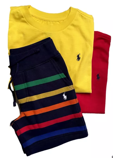 Ralph Lauren Polo Jungen T-Shirt marineblau gestreift 3er-Pack Shorts Set Alter klein 8/9