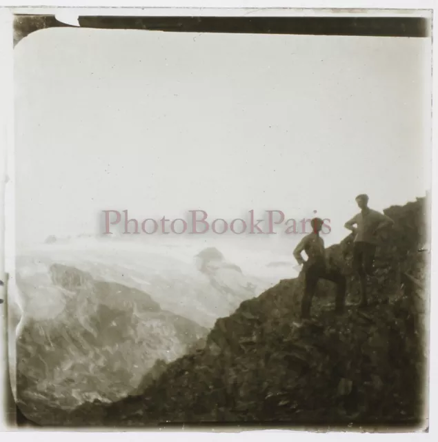 FRANCE Hunter Mountain Mountaine Mountaine 1929 Photo Stereo Glass Plate Vintage