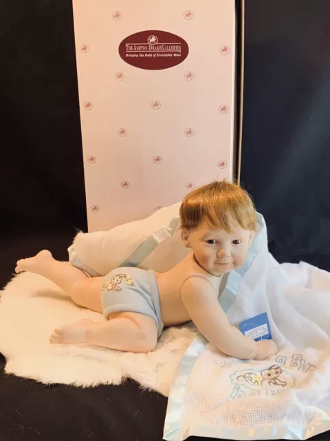 1994 Ashton Drake Galleries SNUG AS A BUG IN A RUG Porcelain Baby Boy Doll 14”