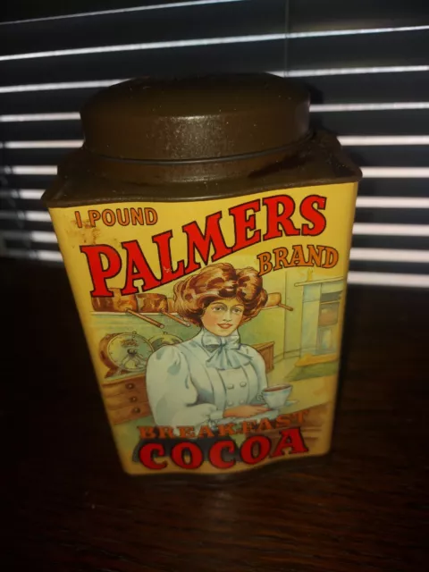 VINTAGE PALMERS BRAND BREAKFAST COCOA 1 POUND EMPTY TIN GOOD SHAPE 