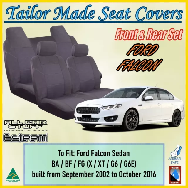 Tailor Made Grey Seat Covers for Ford Falcon Sedan XT/G6: from 09/2002 - 10/2016