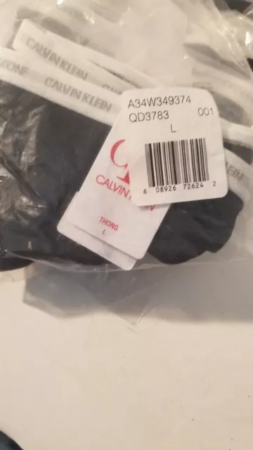 CALVIN KLEIN~M~QD3783~Black CK ONE Cotton Thong Panty