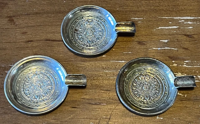 Sterling Silver Aztec Calendar Ashtray 50g 925 ML-65