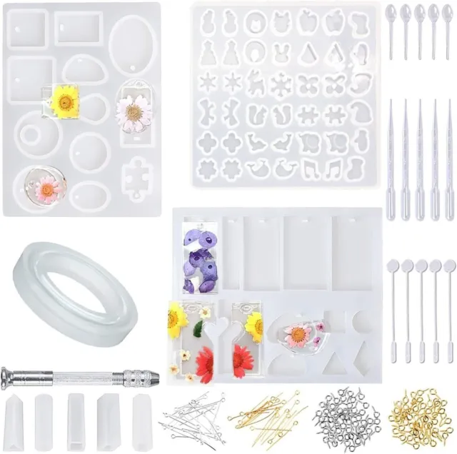 Resin Gießharz Silikonform, Epoxidharz Formen - DIY Schmuck Gießformen 165 Pcs