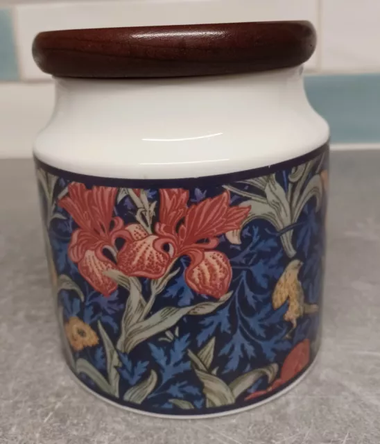 DUNOON Stoneware Kensington Canister by William Morris - Wooden Lid - Tight Seal