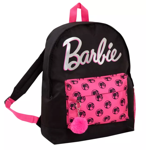 Barbie Backpack for Adults + Teen Girls Black Rucksack College School Lunch Bag