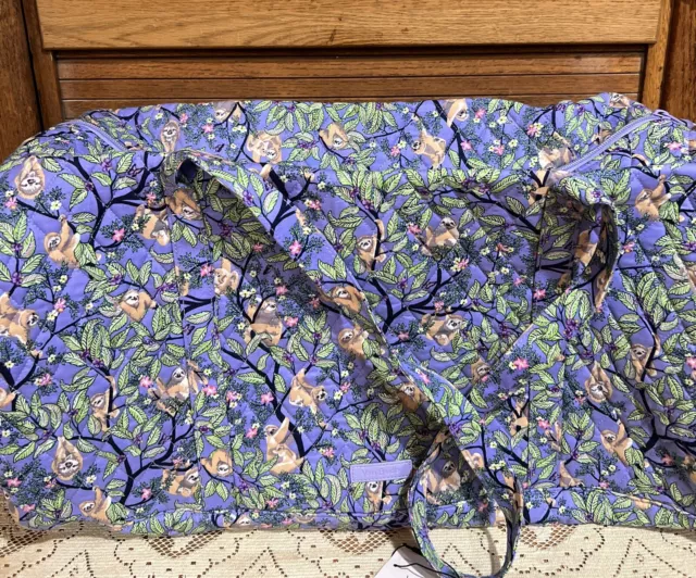 Vera Bradley Hanging Around Purple Pattern Sloths  Large Traveler Duffel Bag NWT