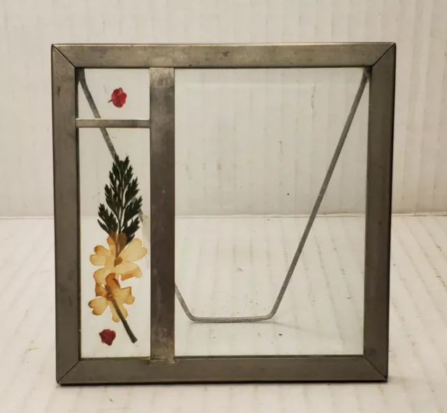 De colección Flores Secas Prensadas Plata Cuadro Foto Caballete Decoración Casa