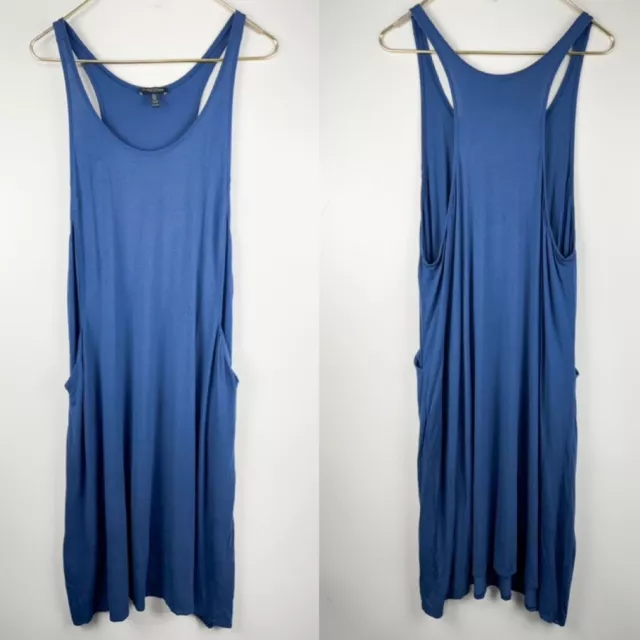 Eileen Fisher Blue Midi Dress Sleeveless Sz Petite M Dress Jersey Lagenlook