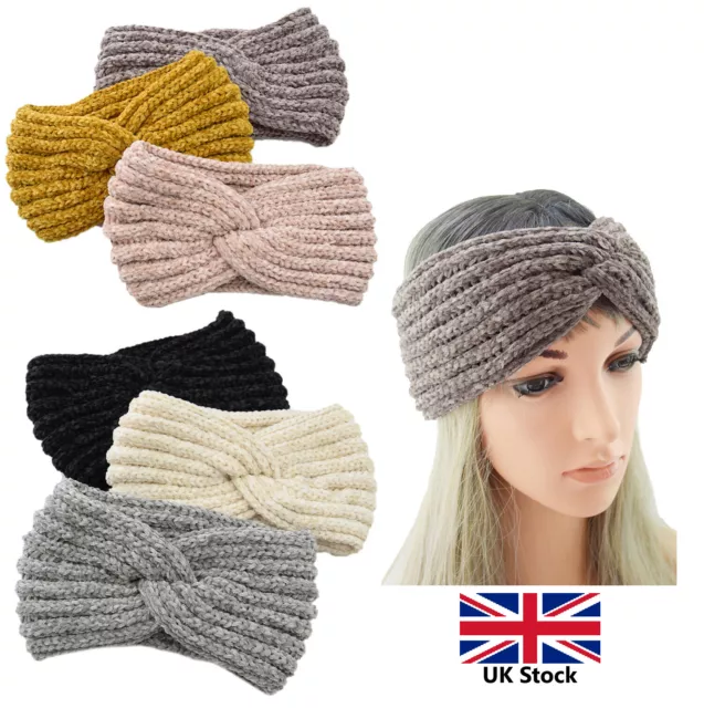 Women Ladies Winter Twist Knit Knitted Warm Soft Rib Headband Headwrap Ear Band