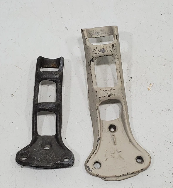 2  Antique Flag Pole Bracket Holder Hardware STAR Vintage Cast Iron 1, 3/4