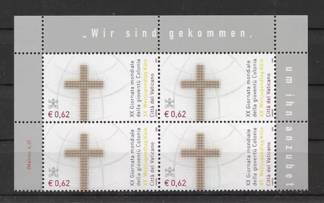 (309) Vatikan 2005 Weltjugendtag Mi.Nr. 1520 4er Block postfrisch
