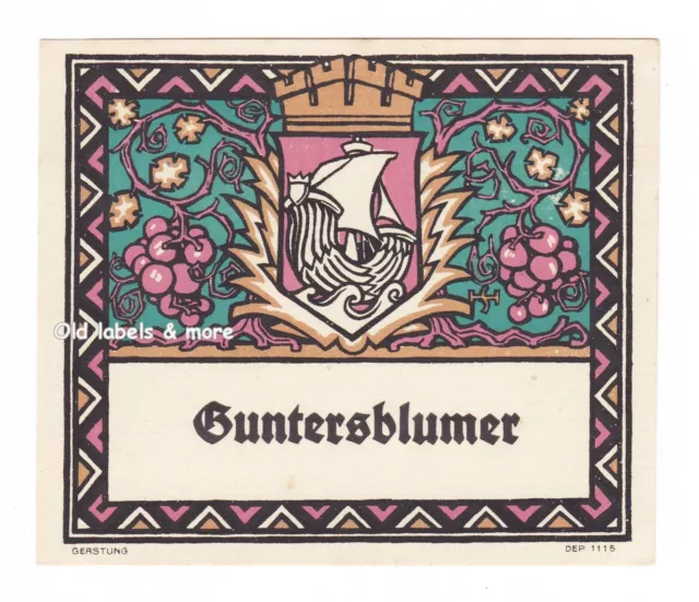 x0004 GUNTERSBLUM WeinEtikett wine label etiquette vin  - HANS SCHREIBER