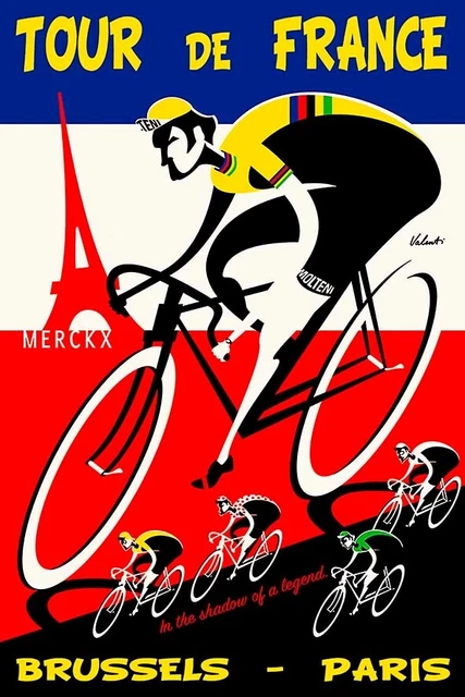 Poster Vintage Eddy Merckx, Format 32x47 Cm, Impression Publicitaire Cyclisme, Made In Italy.