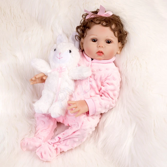 18" Realistic Reborn Baby Dolls Full Body Soft Vinyl Silicone Newborn Girl Doll