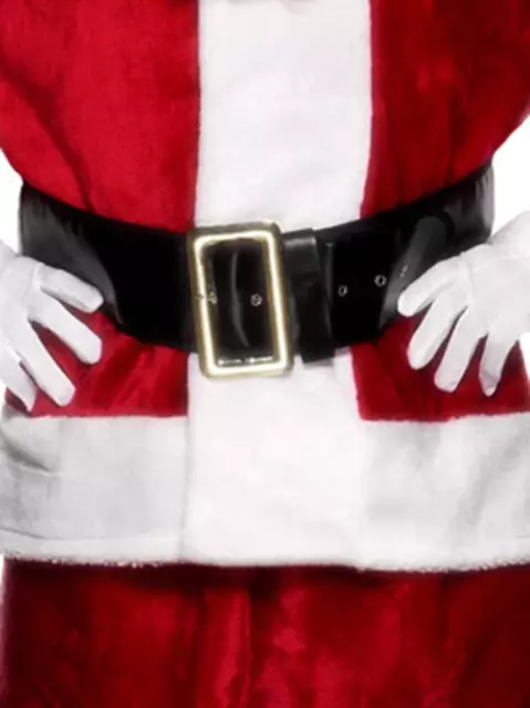 Santa Claus Belt Black Plastic Christmas Santas Fancy Dress Accessory 150cm