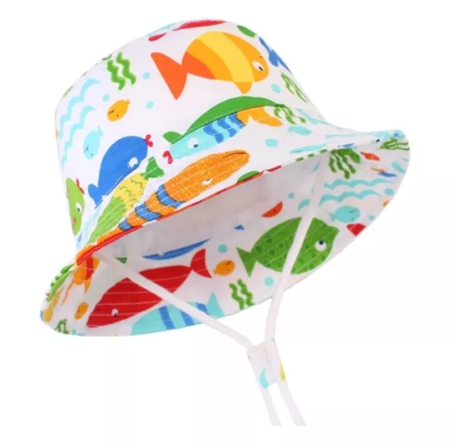 Baby Sun Hat Bucket Cap Wide Brim Summer Cotton Floppy Hat Boy Girl Toddler 0-4