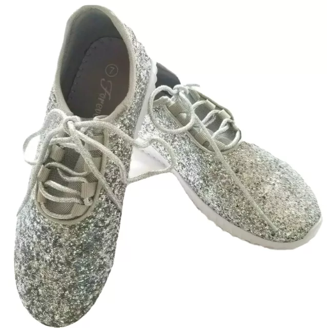Forever Link Remy-18 Women's Fahsion Sparkling Glitter Lace Up